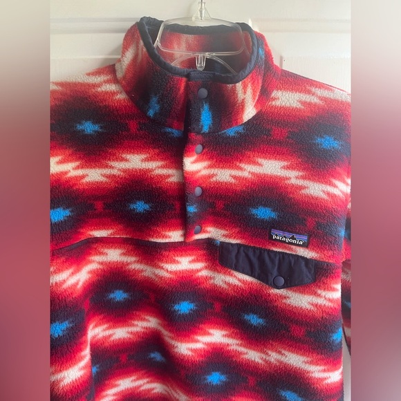 Patagonia Synchilla Womens Wild Desert Aztec Snap T Fleece Pullover Medium - Picture 4 of 9